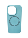 Husa Iphone 14 Pro Max silicon moale, MagSafe, Interior catifelat Turcoaz