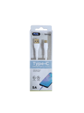 Cablu incarcare Fast Charge MTK TB1224 5A USB-Tip C 1 metru Alb