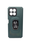 Husa Honor X6 silicon si plastic, suport inel rotativ, protectie camera si butoane Verde