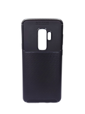 Husa Samsung S9 Plus silicon, protectie camera si butoane, textura carbon Negru