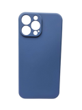 Husa Iphone 13 Pro Max silicon moale, interior material textil,protectie camere Albastru inchis