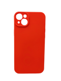 Husa Iphone 14 Plus silicon , protectie camere ,interior material textil Rosu
