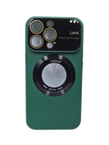 Husa Iphone 13 Pro silicon , MagSafe, decupaj logo , protectie camere Verde