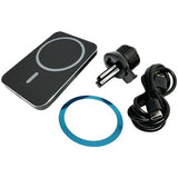 Incarcator Auto Wireless magsafe, 15W, dedicat Iphone 12, 13, 14, 15, fixare pe grila aerisire Negru