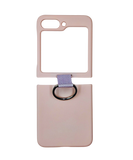 Husa Samsung Z Flip 5  fullcover, silicon , protectie camere, suport inel deget Roz