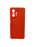 Husa Xiaomi 11T Pro silicon, protectie camere si butoane, interior material textil Rosu