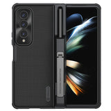 Husa Samsung Z Fold 4 premium Nillkin Super Frosted Shield Armor, protectie pen + suport Negru