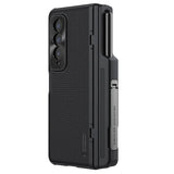 Husa Samsung Z Fold 4 premium Nillkin Super Frosted Shield Armor, protectie pen + suport Negru