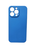 Husa Iphone 13 Pro silicon , protectie butoane ,interior material textil Albastru