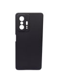 Husa Xiaomi 11T Pro silicon, protectie camere si butoane, interior material textil Negru