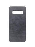 Husa Samsung S10 Plus din piele ecologica si margini silicon, protectie camere Albastru inchis