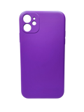 Husa Iphone 11 silicon moale, protectie camere si butoane, interior material textil Mov