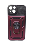 Husa Iphone 13 antisoc silicon si plastic , suport inel rotativ , protectie camera Visiniu