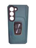Husa Samsung S23 silicon si plastic , suport inel rotativ , protectie camera Verde