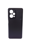 Husa Xiaomi Redmi Note 12 Pro Plus silicon, protectie camere si butoane, textura carbon Negru