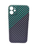 Husa Iphone 11 tip Kevlar , Protectie butoane, aspect carbon Verde