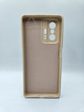 Husa Xiaomi 11T Pro silicon, protectie camere si butoane, interior material textil Bej