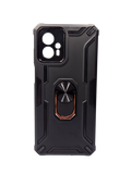 Husa Motorola G13 silicon si plastic, suport inel rotativ, protectie camere si butoane Negru