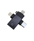 Adaptor OTG pentru date 4 in 1 USB - Tip C , Micro USB , Mufa Iphone SX39 Negru