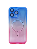 Husa Iphone 12 Pro Max silicon ,MagSage, Protectie Camere Albastru-Roz