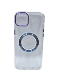 Husa Iphone 14 Plus , silicon , margini solide , Protectie camera, MagSafe Albastru
