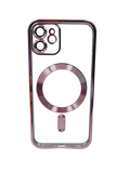 Husa Iphone 12 din silicon moale, MagSafe, Protectie Camere Roz