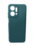 Husa Honor X7a silicon moale , protectie camere si butoane, interior material textil Verde Inchis