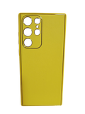 Husa Samsung S22 Ultra din piele ecologica , protectie camere, margini anti alunecare Galben