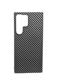 Husa Samsung S23 Ultra tip kevlar, protectie camere, aspect carbon Gri