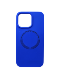 Husa Iphone 15 Pro Max silicon moale, MagSafe, Interior catifelat Albastru