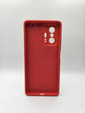 Husa Xiaomi 11T Pro silicon, protectie camere si butoane, interior material textil Rosu