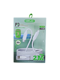 Cablu incarcare Fast Charge Gerlax PD 30W silicon, 2 metri, Tip C- Iphone, Alb