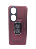 Husa Honor 90 silicon si plastic, suport inel rotativ, protectie camera si butoane Visiniu