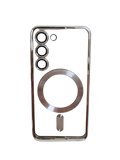 Husa Samsung S23  silicon moale, MagSafe, Protectie Camere Argintiu
