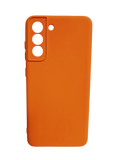 Husa Samsung S21 FE silicon moale, protectie camere, interior material textil Portocaliu