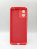 Husa Motorola E13 silicon moale, protectie camere si butoane, interior material textil Rosu