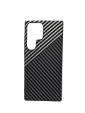 Husa Samsung S23 Ultra tip kevlar, protectie camere, aspect carbon Negru