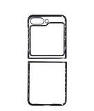 Husa Samsung Z Flip 5 fullcover din plastic, protectie camere,spate transparent , margini lucioase Negru