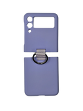 Husa Samsung Z Flip 3 fullcover, plastic, protectie camere, suport inel deget Mov