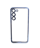 Husa Samsung S23 Plus silicon moale, spate transparent, protectie camere Albastru