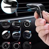 Suport telefon auto magnetic , rotativ  cu clema Negru