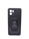 Husa Xiaomi Redmi A2 silicon si plastic, suport inel rotativ, protectie camere si butoane Negru