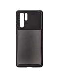 Husa Huawei P30 Pro, silicon, protectie camere si butoane, skin carbon, Negru
