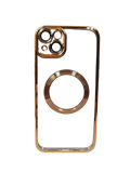 Husa Iphone 14 Plus din silicon moale, MagSafe, Protectie Camere Auriu