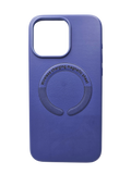 Husa Iphone 15 Pro Max piele ecologica, MagSafe, Interior  catifelat  Mov