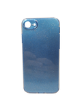 Husa Iphone 8 din silicon moale model cu sclipici , protectie camere Albastru