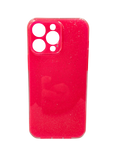 Husa Iphone 14 Pro Max din silicon moale model cu sclipici , protectie butoane Roz inchis