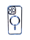 Husa Iphone 12 Pro  din silicon moale, MagSafe, Protectie Camere Albastru