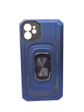 Husa Iphone 11 silicon si plastic , suport inel rotativ , protectie camera Albastru