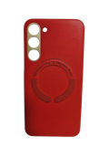 Husa Samsung S23 Plus piele ecologica, protectie camere, interior material textil fin Rosu
